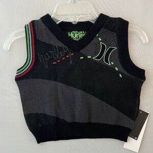 Hurley Black and Gray Knit Sweater Vest